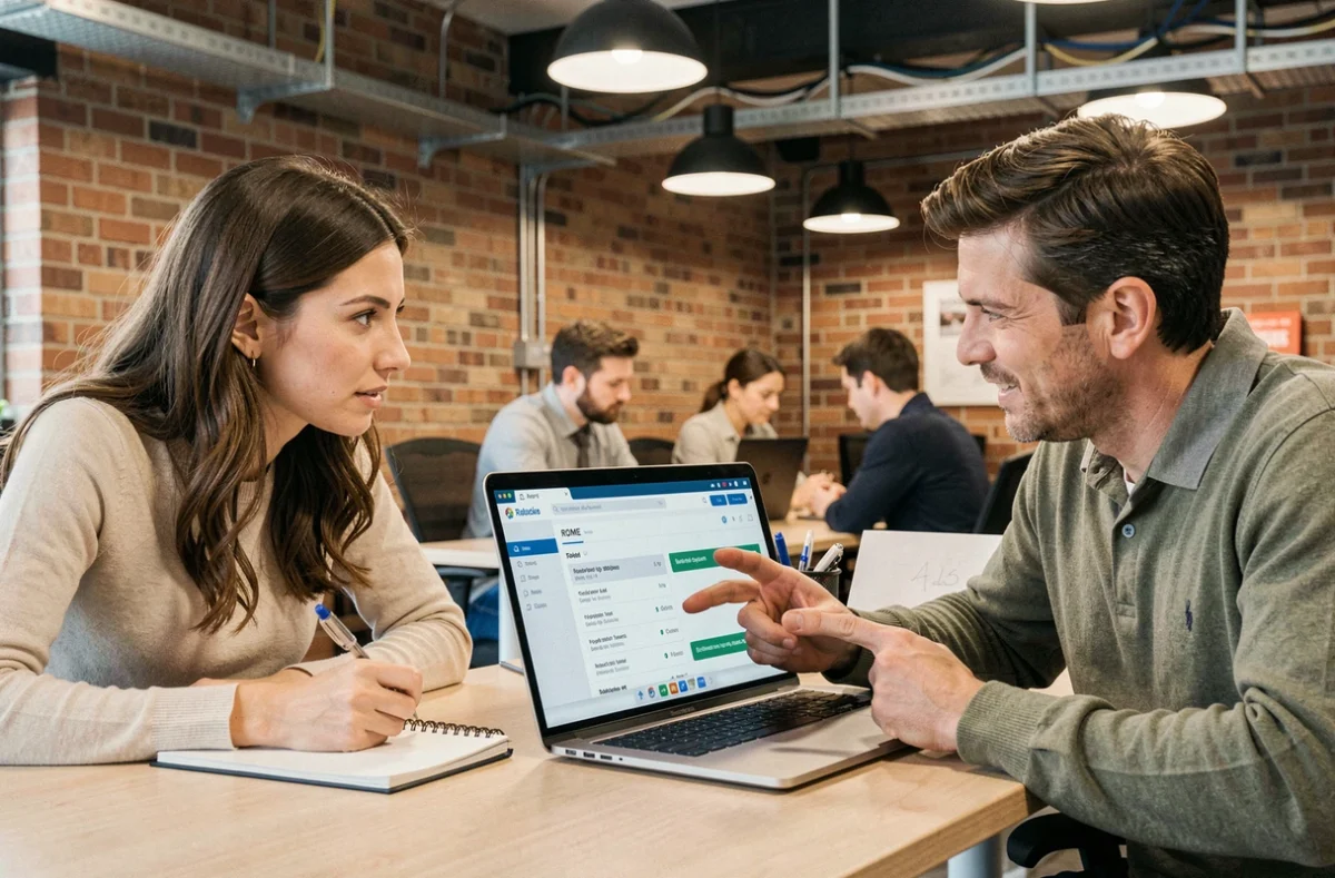 Deux recruteurs analysant ensemble les codes ROME sur une plateforme de matching candidats