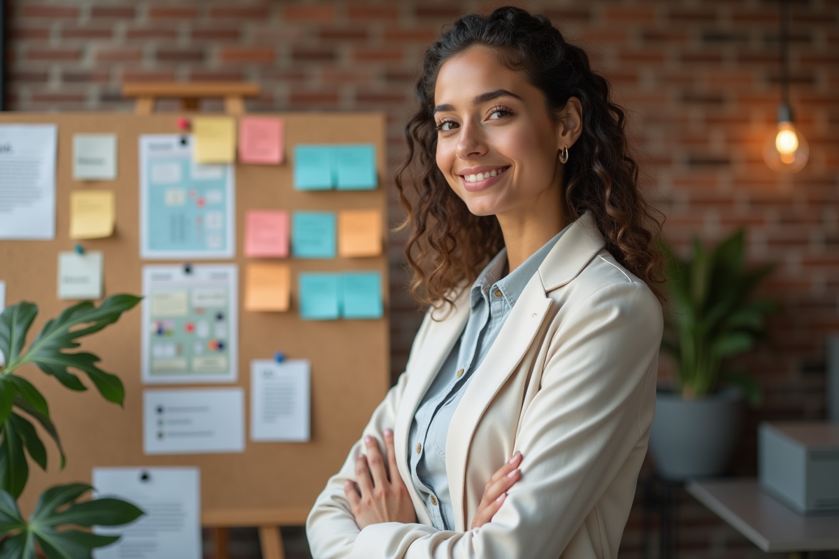 Jeune femme réfléchissant près d