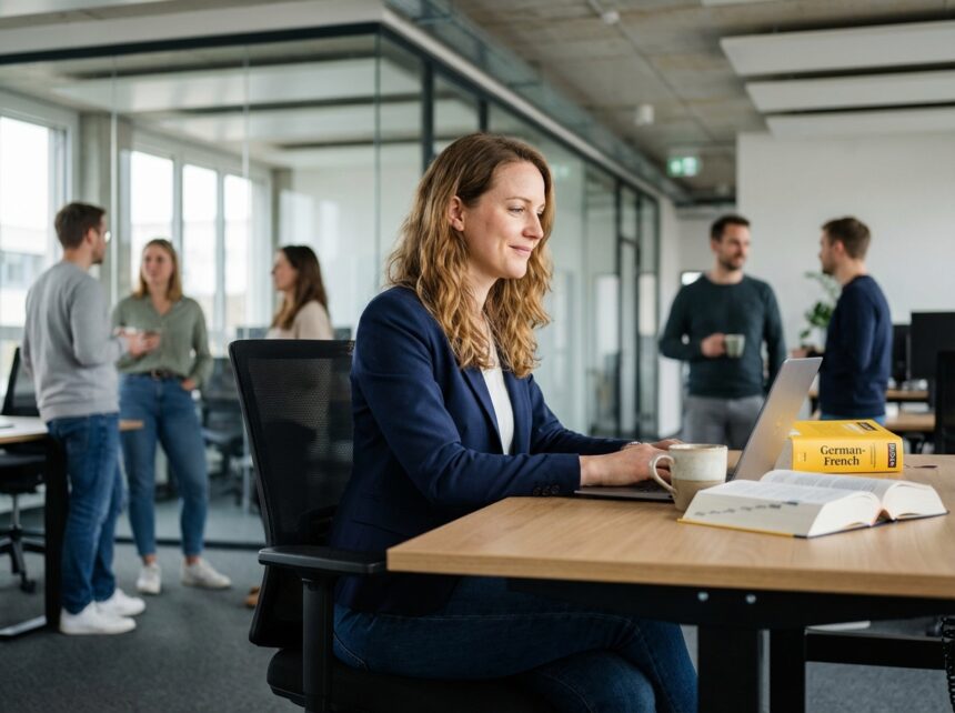 Femme d'affaires confiante au bureau moderne