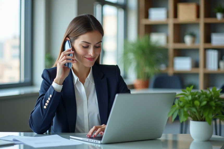 Femme d affaires en réunion dans un bureau lumineux