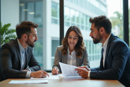 Groupe de professionnels en réunion d'affaires stratégie