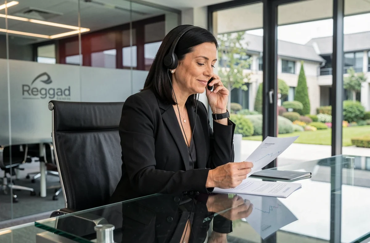 Femme d'affaires dans l'espace coworking premium Reggad Estate à Grenoble Alpexpo
